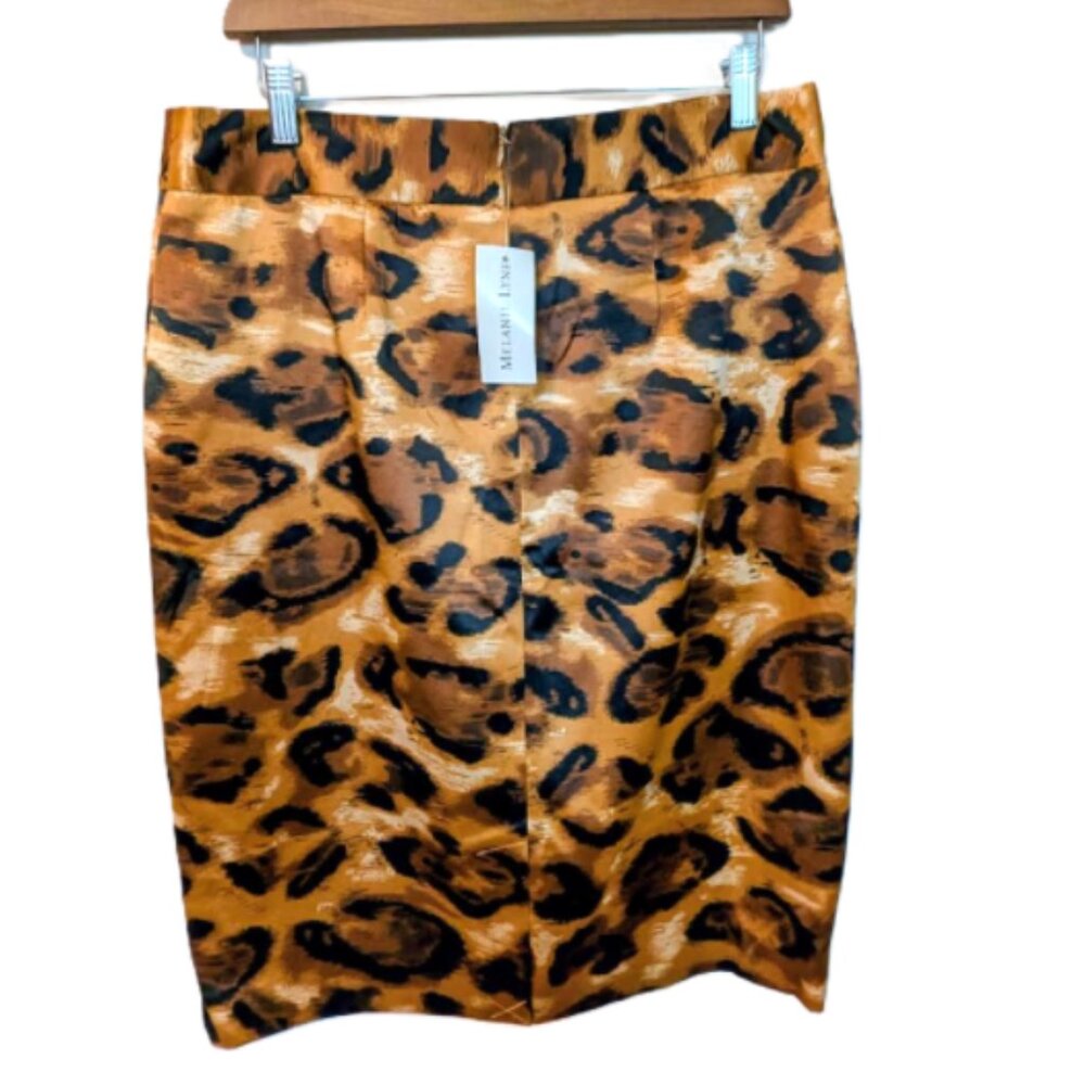 Debbie Shuchat Melanie Lyne Leopard Animal Print Pencil Skirt 12 NWT - Picture 2 of 6